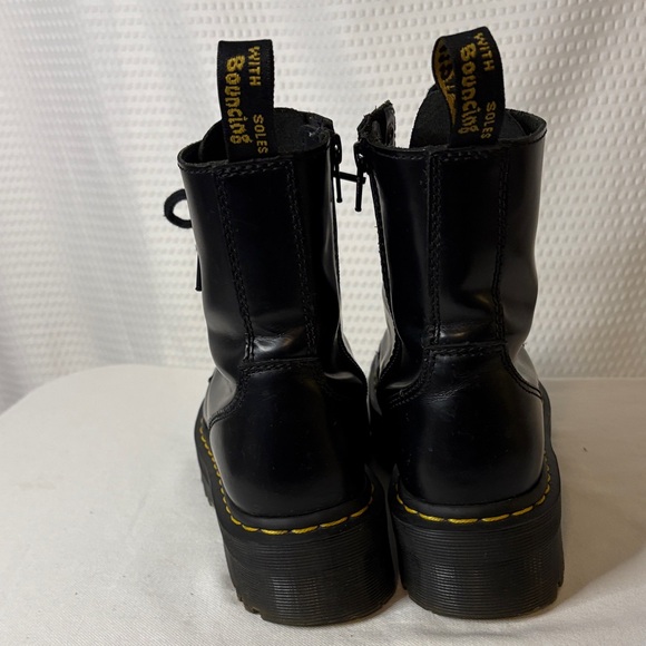 Dr. Martens Shiny Black Platform Combat Boots Sz 6 - Picture 6 of 13